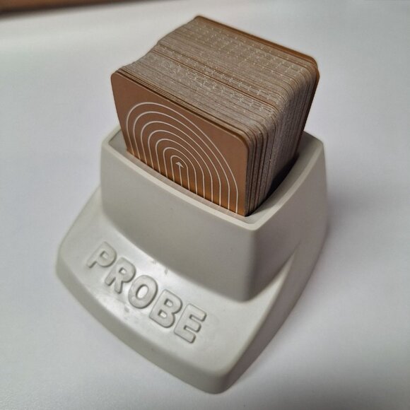 1974 Probe Game Replacement Brown Cards 96 Piece Set Plastic Holder Vintage - Picture 2 of 4